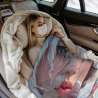 Coperta in flanella orizzontale 280g: Motivo di bella ragazza e gatto carino, compagnia calorosa