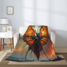 Couverture en flanelle verticale 280g imprimée recto avec motif de démon en forme de papillon