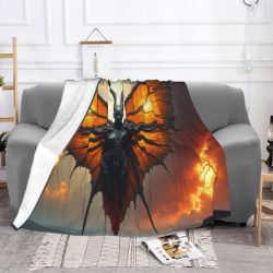 280g Horizontal Mysterious Butterfly - like Monster Print Flannel Blanket