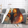 280g Horizontal Mysterious Butterfly - like Monster Print Flannel Blanket