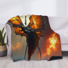 280g Horizontal Mysterious Butterfly - like Monster Print Flannel Blanket
