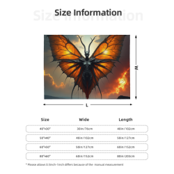 280g Horizontal Mysterious Butterfly - like Monster Print Flannel Blanket