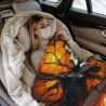 280g Horizontal Mysterious Butterfly - like Monster Print Flannel Blanket
