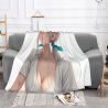 사랑스러운 애니메이션 소녀 프린팅 280g 수평 플란넬 담요