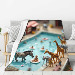 Couverture Amusements d'Été à la Piscine - Flanelle Douillette