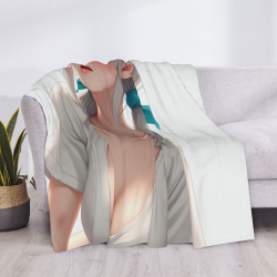 사랑스러운 애니메이션 소녀 프린팅 280g 수평 플란넬 담요