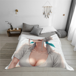 사랑스러운 애니메이션 소녀 프린팅 280g 수평 플란넬 담요
