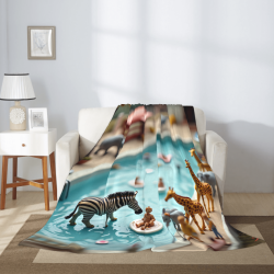 Summer Pool Fun Blanket - Cozy Flannel