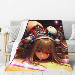 280g 縦型アニメ少女フリースブランケット