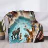 280g Horizontal Zoo Pool Pattern Flannel Blanket