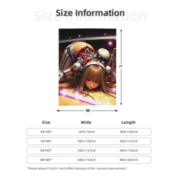 280g 縦型アニメ少女フリースブランケット