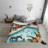 Couverture en flanelle horizontale 280g avec motif de piscine du zoo