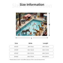 Couverture en flanelle horizontale 280g avec motif de piscine du zoo