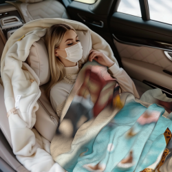 280g Horizontal Zoo Pool Pattern Flannel Blanket