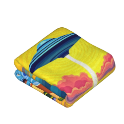 Couverture en flanelle verticale 280g avec motif plage OVNI