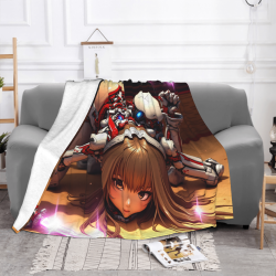 280g Horizontal Anime Girl Print Flannel Blanket