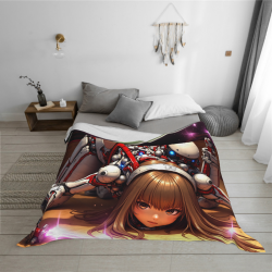 280g horizontale Flanell-Decke mit Anime-Mädchen-Druck