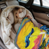 280g Vertical UFO Beach Pattern Flannel Blanket
