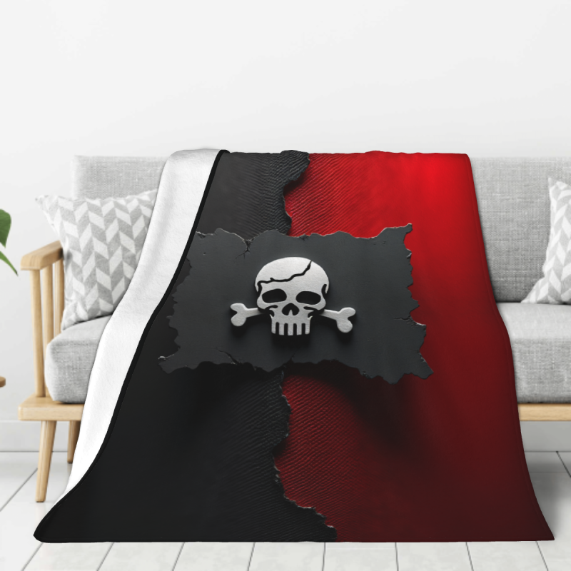 Coperta in flanella con teschio spaventoso - Okomall