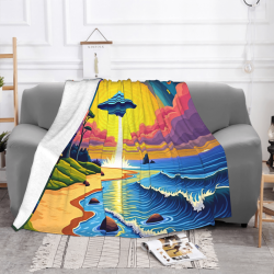 梦幻海景法兰绒毛毯 - Okomall