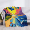 Coperta in flanella paesaggio oceanico onirico - Okomall