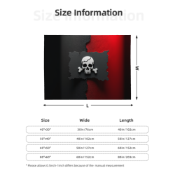 280g Horizontal Pirate - Patterned Flannel Blanket, Warm and Comfortable