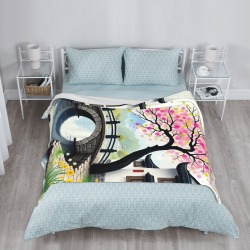 Coperta in flanella 280g stile verticale - paesaggio cinese