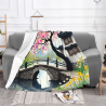 Coperta in flanella orizzontale 280g con motivo paesaggio stile cinese