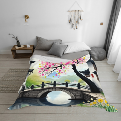 280g horizontale Flanell-Decke mit chinesischem Landschaftsmuster