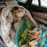 280g Vertical Flannel Blanket with Fun - filled Pool and Penguin Pattern