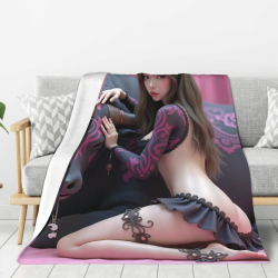 280g 세로 섹시 캐릭터 프린트 플란넬 담요
