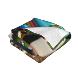 280g Horizontal Flannel Blanket (Fun Pool Penguin Pattern)