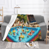 280g Horizontal Flannel Blanket (Fun Pool Penguin Pattern)