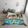 280g Horizontal Flannel Blanket (Fun Pool Penguin Pattern)
