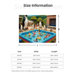 280g Horizontal Flannel Blanket (Fun Pool Penguin Pattern)