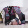 Coperta in flanella orizzontale da 280g con un motivo unico di bellezza e mucca