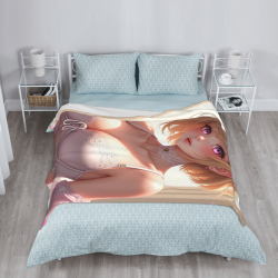 Manta de franela con tema de chica anime - Okomall