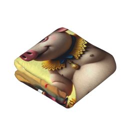 Couverture en flanelle verticale 280g avec motif adorable de cochon