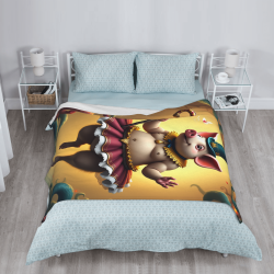 Manta de franela vertical 280g con adorables estampado de cerdito