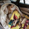 Couverture en flanelle verticale 280g avec motif adorable de cochon