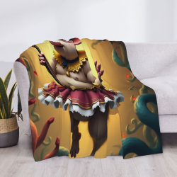 Coperta in Flanella Orizzontale da 280g con Adorabile Motivo di Maiale
