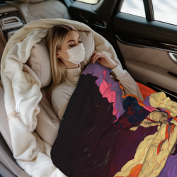 Coperta in flanella verticale 280g con motivo astronauta