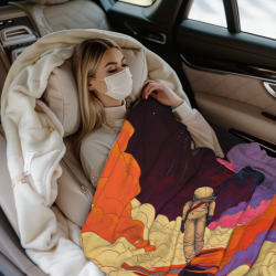 Couverture en flanelle horizontale 280g imprimée Astronaute Rêveur