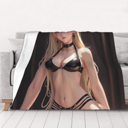 280g 수평 플란넬 담요: 섹시한 애니메이션 걸 패턴