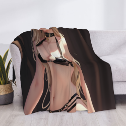 280g horizontales Flanell-Decke: Sexy Anime-Mädchen-Muster
