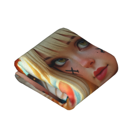 280g Vertical Flannel Blanket: Anime Girl and Cat Pattern