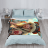280g Vertical Flannel Blanket: Anime Girl and Cat Pattern