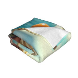 Manta de franela horizontal de 280g con estampado de niña y gato