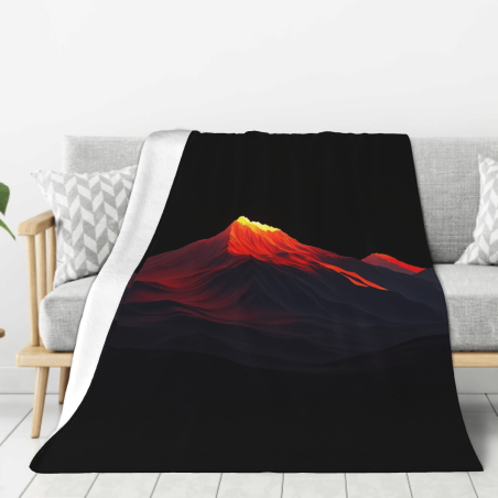 280g Vertical Flannel Blanket with Unique Volcano Printing