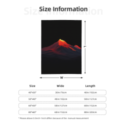 Couverture en flanelle verticale 280g avec impression volcan unique